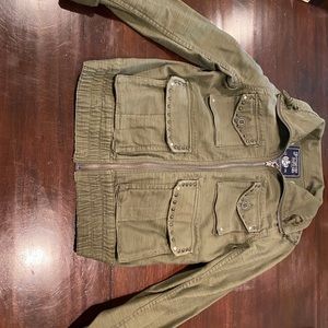 Army green zip up jacket